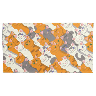 Funda De Cojín Patrón diagonal del gato negro jengibre