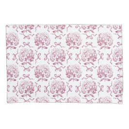 Funda De Cojín Patrón elegante de tocador preppy rosa Hydrangea B