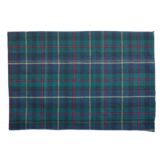 Funda De Cojín Patrón escocés rojo, verde y azul. (Anverso)