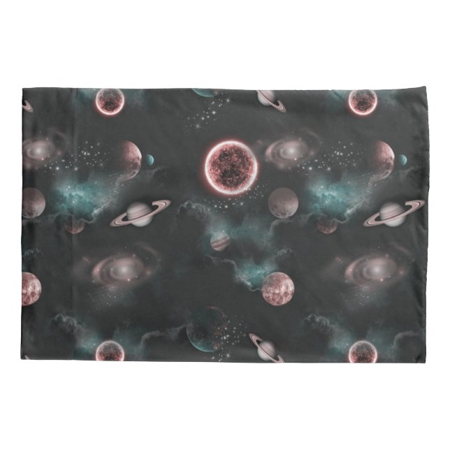 Funda De Cojín Patrón Espacial  (Reverso)