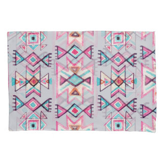 Funda De Cojín Patrón étnico geométrico, acuarela tribal.