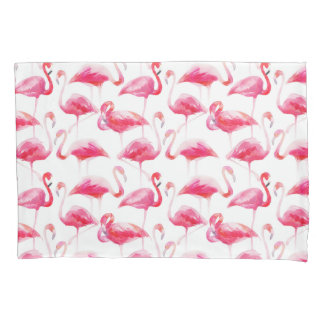Funda De Cojín Patrón Flamingo rosa brillante de color de agua tr