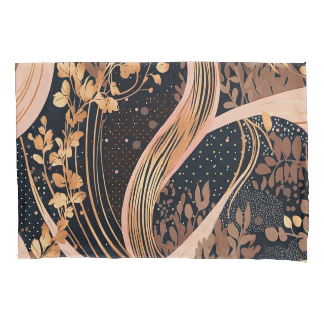 Funda De Cojín Patrón floral abstracto, puntos de polka, vides (Anverso-izquierdo)