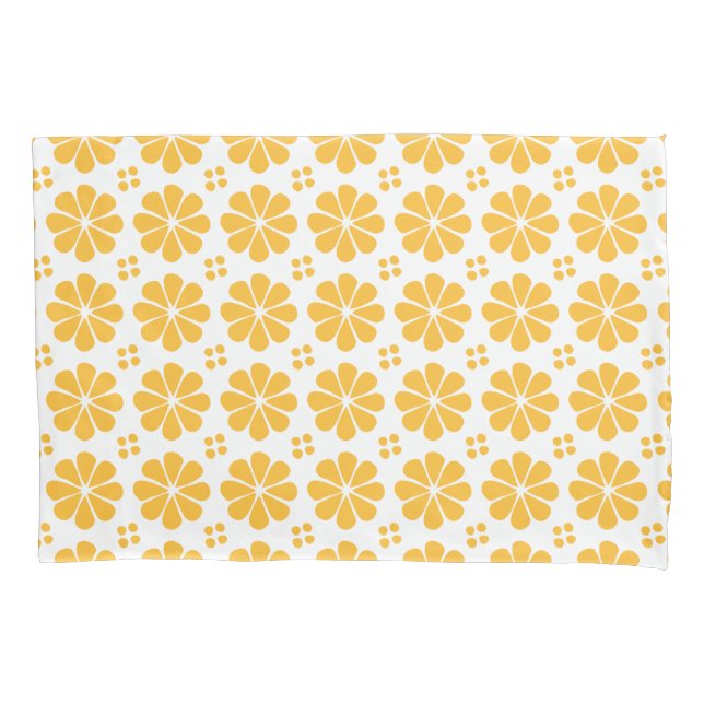 Funda De Cojín Patrón floral amarillo (Anverso)