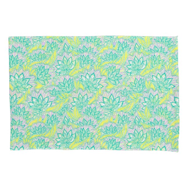 Funda De Cojín Patrón floral amarillo pálido (Anverso-izquierdo)
