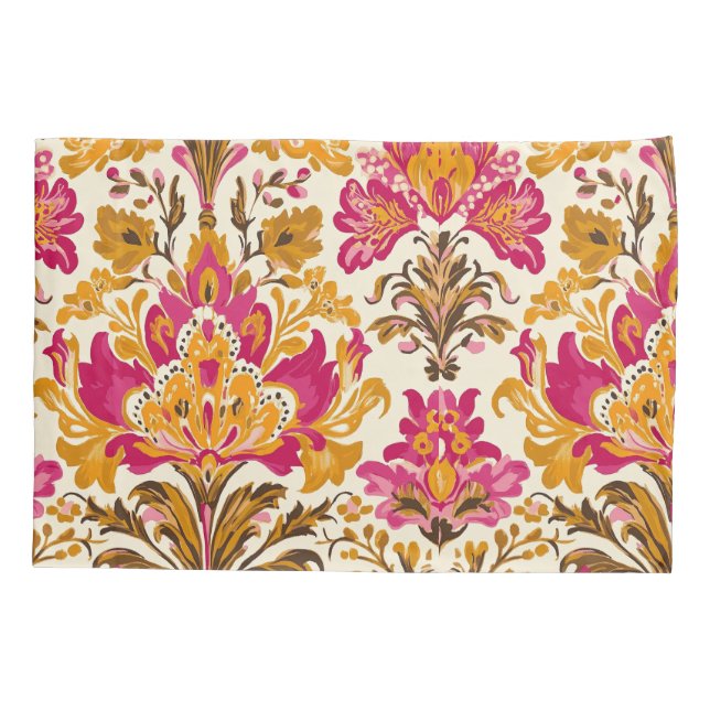 Funda De Cojín Patrón floral barroco mediterráneo audaz (Reverso-Izquierdo)