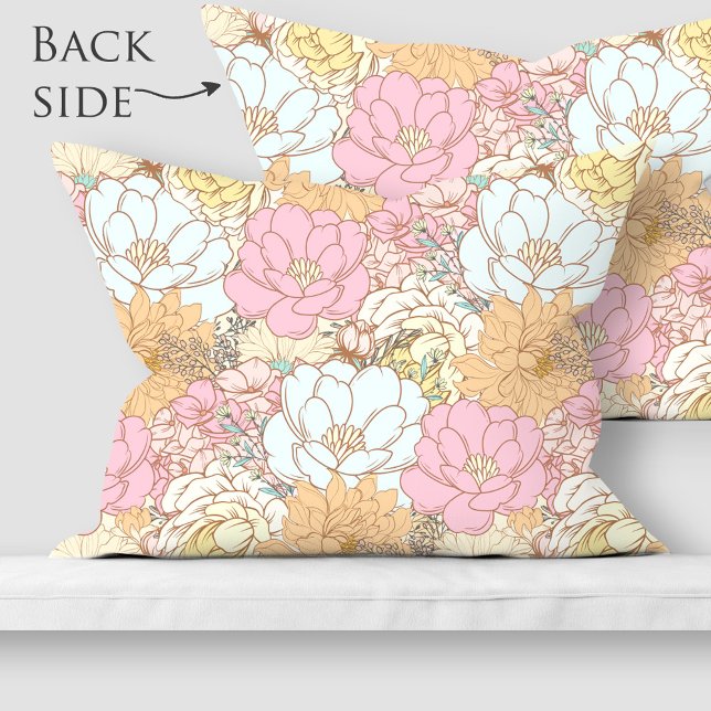 Funda De Cojín Patrón floral colorido (Watercolor Colorful floral pattern Pillow Case)