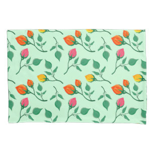 Funda De Cojín Patrón floral con flores subió de color