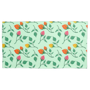 Funda De Cojín Patrón floral con flores subió de color