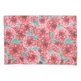 Funda De Cojín Patrón floral coral