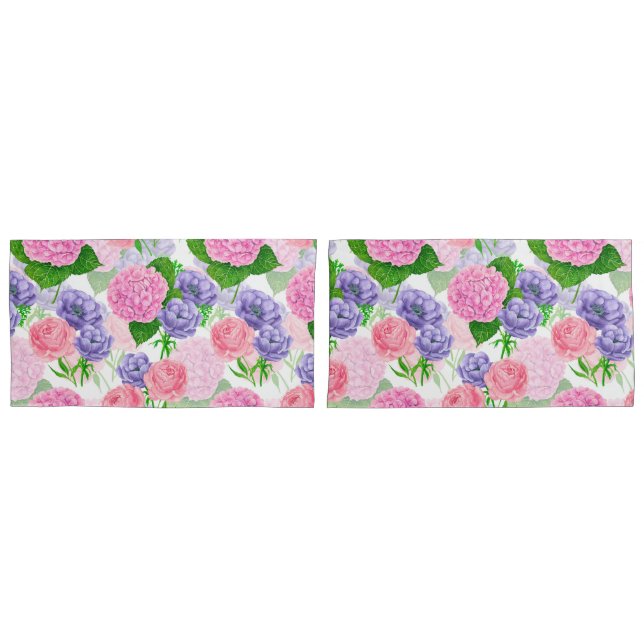 Funda De Cojín Patrón floral de acuarela (Anverso - Set)