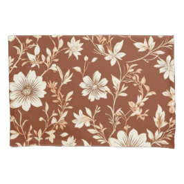 Funda De Cojín Patrón floral de Boho sin foco de terracota vintag
