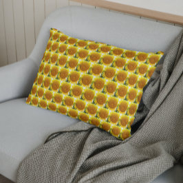 Funda De Cojín Patrón floral de girasol amarillo grande