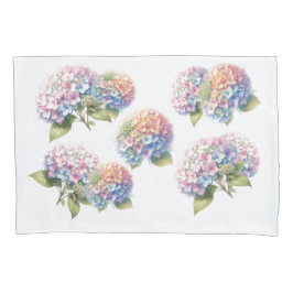 Funda De Cojín Patrón floral de hortensias en acuarela