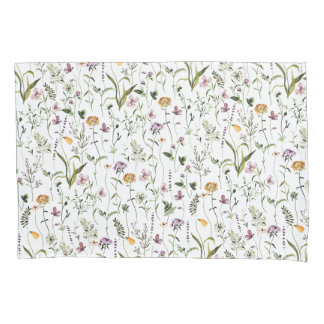 Funda De Cojín Patrón floral de jardín de flores silvestres 