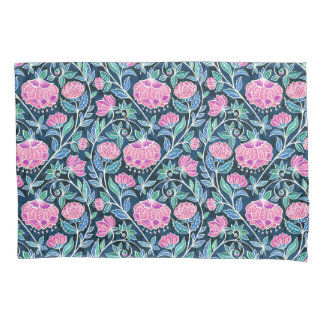 Funda De Cojín Patrón floral de Jewel Toned Boho Chalk Chintz