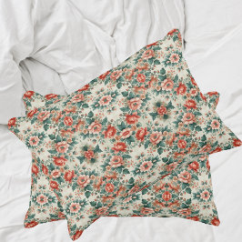 Funda De Cojín Patrón floral de la cabaña de campo