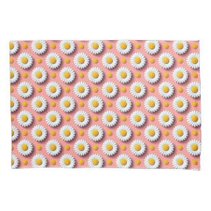 Funda De Cojín Patrón floral de margarita blanca para decoración 