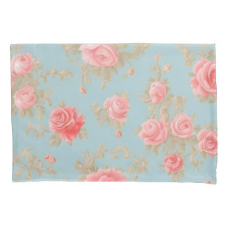 Funda De Cojín Patrón floral de rosas rosadas
