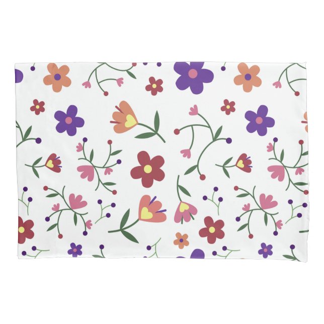 Funda De Cojín Patrón floral dibujado a mano (Anverso)
