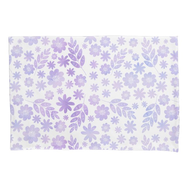 Funda De Cojín Patrón floral dibujado a mano de lavanda (Anverso-izquierdo)