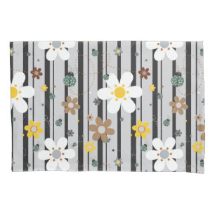 Funda De Cojín Patrón floral hippie Flower Power retro de los 70