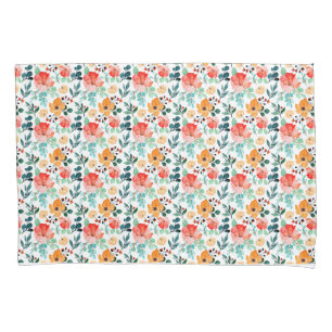 Funda De Cojín Patrón floral mixto de flores silvestres coloridas