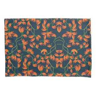 Funda De Cojín Patrón floral naranja fluido