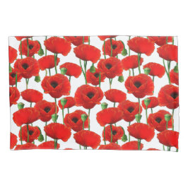 Funda De Cojín Patrón floral Red Poppies