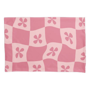 Funda De Cojín Patrón floral retro-rosado controlado