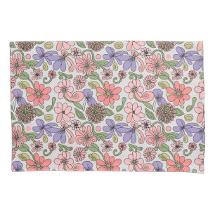 Funda De Cojín Patrón Floral Retro Sin Costuras Boho