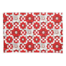 Patrón floral rojo blanco para estilo de decoració