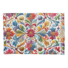 Funda De Cojín Patrón floral rojo bonito