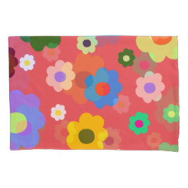 Funda De Cojín Patrón floral tropical de flor Y2K de color rojo c