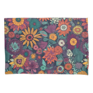Funda De Cojín Patrón floral, un ramo de flores coloridas,