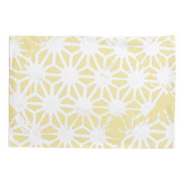 Funda De Cojín Patrón geométrico amarillo limón (Reverso)