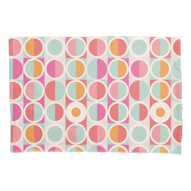 Funda De Cojín Patrón geométrico azul Naranja rosa (Anverso-izquierdo)