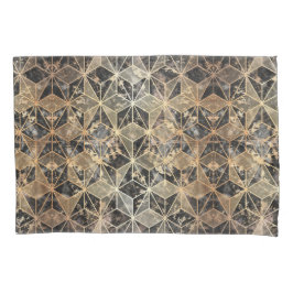 Funda De Cojín Patrón geométrico de mármol y oro