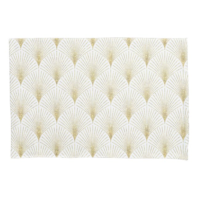Funda De Cojín Patrón geométrico elegante Art-deco Gold (Anverso)