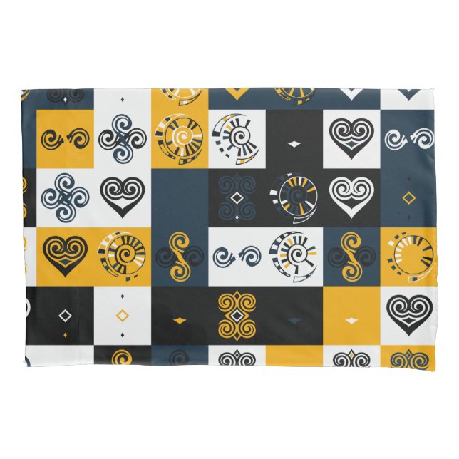 Funda De Cojín Patrón geométrico moderno de moda amarillo (Anverso)