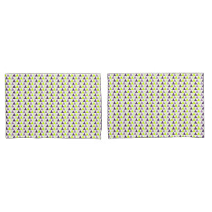 Funda De Cojín Patrón geométrico púrpura lima colorida verde