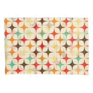 Funda De Cojín Patrón geométrico retro de estrellas coloridas
