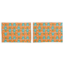 Patrón geométrico sin soldadura azul y naranja
