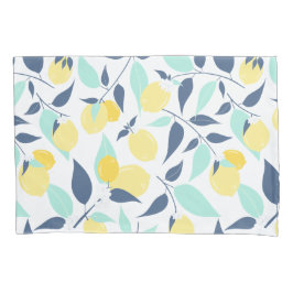 Funda De Cojín Patrón Lemones Amarillo y Mint