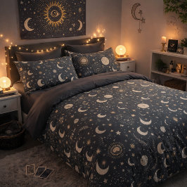 Funda De Cojín Patrón Lunar Celestial Místico