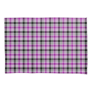 Funda De Cojín Patrón lustre morado, negro y blanco brillante