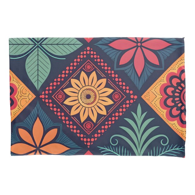 Funda De Cojín Patrón mágico de las flores (Anverso)