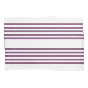 Funda De Cojín Patrón malva morado y blanco de cinco rayas