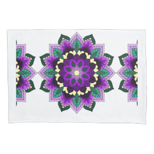 Funda De Cojín Patrón Mandala 02 en morado