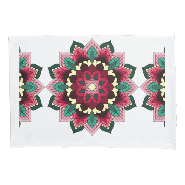 Funda De Cojín Patrón Mandala 02 en rosa profundo (Anverso-izquierdo)